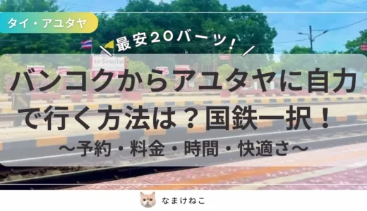 【20バーツ】バンコクからアユタヤに国鉄電車で行く方法!当日でもOK?料金・持ち物は?予約方法は?