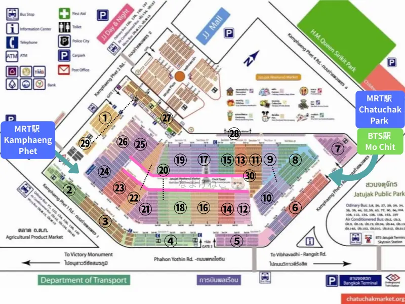 チャトチャック市場　見やすい地図
